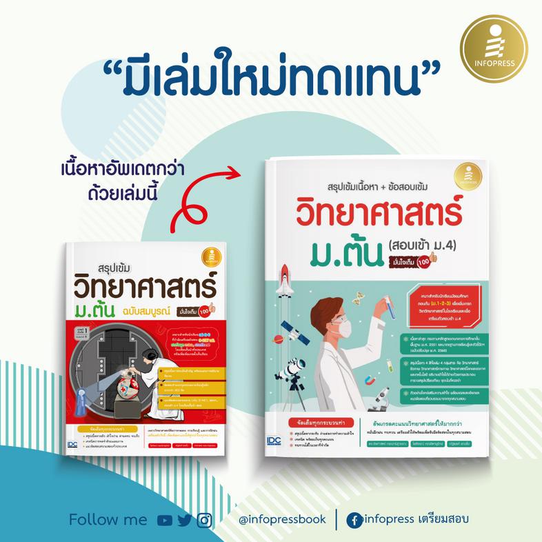 สรุปเข้มเนื้อหา+ข้อสอบเข้ม วิทยาศาสตร์ ม.ต้น (สอบเข้า ม.4) มั่นใจเต็ม 100 สรุปเนื้อหาวิทยาศาสตร์ตรงตามหลักสูตรปัจจุบัน โดยแ...