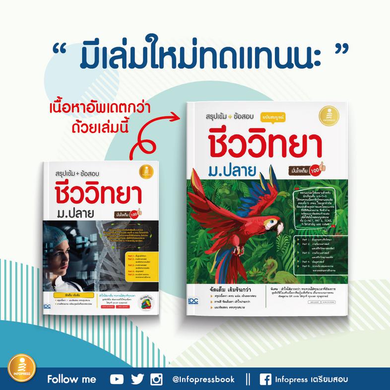 สรุปเข้ม + ข้อสอบ ชีววิทยา ม.ปลาย ฉบับสมบูรณ์ มั่นใจเต็ม 100 หนังสือสรุปเข้ม+ข้อสอบชีววิทยา ม.ปลาย  สรุปเนื้อหา 5 PART ใหญ่...