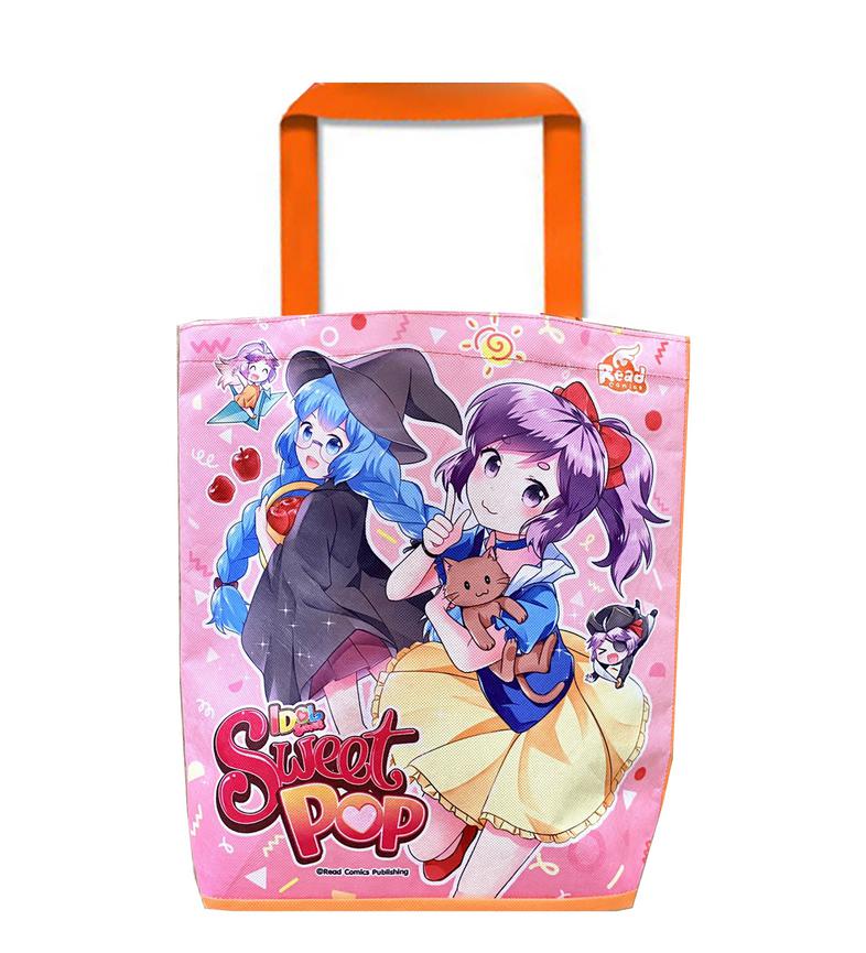 Funny Big Bag (กระเป๋า ผ้าสปันด์บอนด์สีส้มใบใหญ่ พิมพ์ 4 สี 1 ด้าน) 