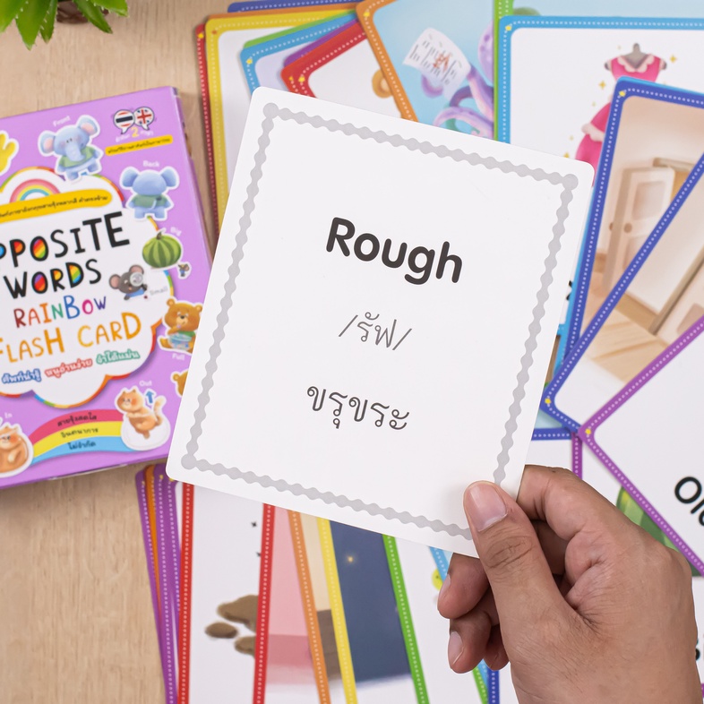 OPPOSITE WORDS RAINBOW FLASH CARD 