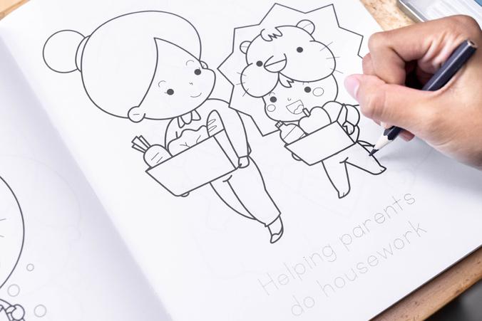 QUICK LET'S LEARN ENGLISH COLORING BOOK  : Do a Little Good Today สมุดภาพระบายสีศัพท์ ภาษาอังกฤษ VOL.3 ทำดีวันละนิด QUICK L...