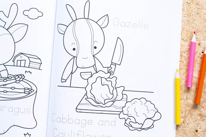 QUICK LET'S LEARN ENGLISH COLORING BOOK  :  We love vegetables & fruits สมุดภาพระบายสีศัพท์ ภาษาอังกฤษ VOL.2 เราชอบผักและผล...