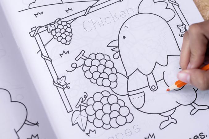 QUICK LET'S LEARN ENGLISH COLORING BOOK  :  We love vegetables & fruits สมุดภาพระบายสีศัพท์ ภาษาอังกฤษ VOL.2 เราชอบผักและผล...